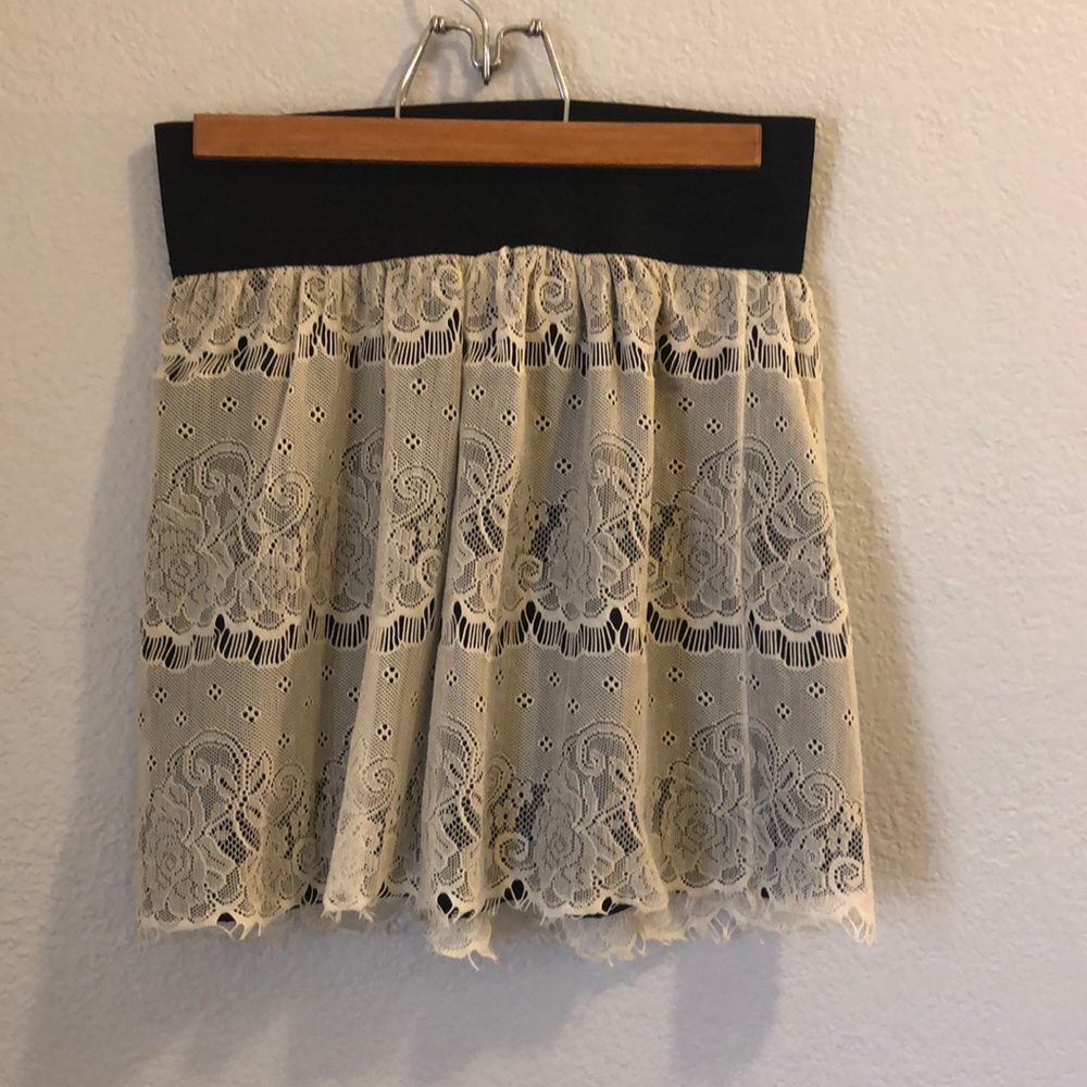 Cream lace skirt